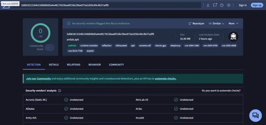 Anilab-APK-Safety-Report